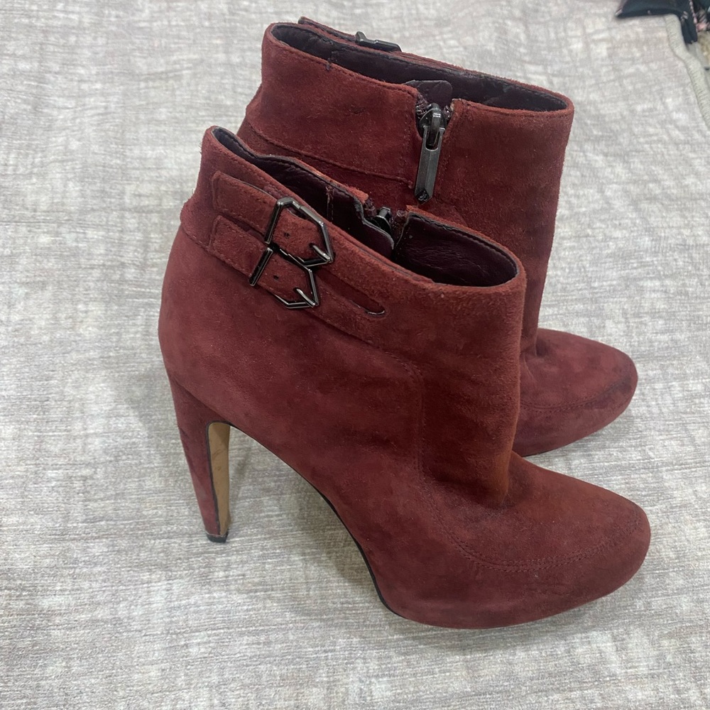 Sam Edelman suede burgundy booties